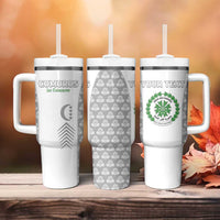 Custom Comoros Football Tumbler With Handle Go Champions White Les Coelacantes - Wonder Print Shop