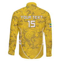 Custom Gabon Football Family Matching Off Shoulder Short Dress and Hawaiian Shirt Go Panthers