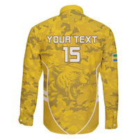 Custom Gabon Football Family Matching Short Sleeve Bodycon Dress and Hawaiian Shirt Go Panthers