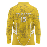 Custom Gabon Football Long Sleeve Polo Shirt Go Panthers