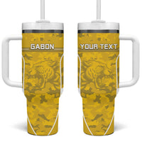 Custom Gabon Football Tumbler With Handle Go Panthers - Wonder Print Shop