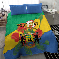 Personalised Gabon Bedding Set Coat Of Arms With African Pattern