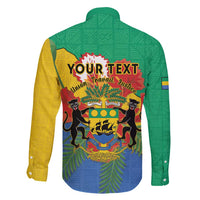 Personalised Gabon Family Matching Tank Maxi Dress and Hawaiian Shirt Coat Of Arms With African Pattern