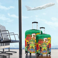 Personalised Gabon Luggage Cover Coat Of Arms With African Pattern