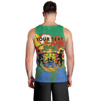 Personalised Gabon Men Tank Top Coat Of Arms With African Pattern
