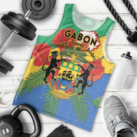 Personalised Gabon Men Tank Top Coat Of Arms With African Pattern