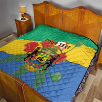 Personalised Gabon Quilt Coat Of Arms With African Pattern - Wonder Print Shop