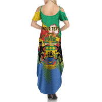 Personalised Gabon Summer Maxi Dress Coat Of Arms With African Pattern - Wonder Print Shop