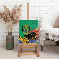 Gabon Black Panther Canvas Wall Art Coat Of Arms
