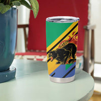 Gabon Black Panther Tumbler Cup Coat Of Arms - Wonder Print Shop