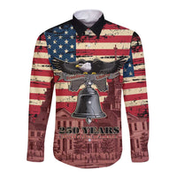Liberty Bell 250 Years Long Sleeve Button Shirt United States of America