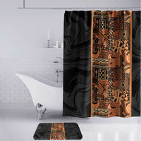 African Tribal Heritage Bathroom Set Earth Tone Pattern