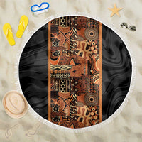 African Tribal Heritage Beach Blanket Earth Tone Pattern
