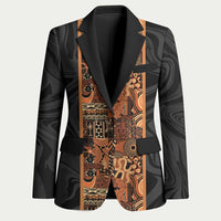 African Tribal Heritage Blazer Earth Tone Pattern