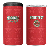 Custom Morocco Football 4 in 1 Can Cooler Tumbler Dima Maghrib