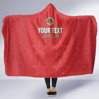 Custom Morocco Football Hooded Blanket Dima Maghrib