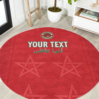 Custom Morocco Football Round Carpet Dima Maghrib