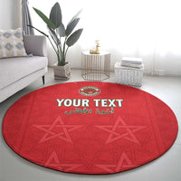 Custom Morocco Football Round Carpet Dima Maghrib