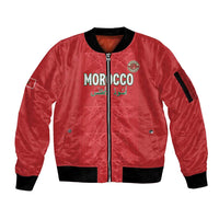 Custom Morocco Football Sleeve Zip Bomber Jacket Dima Maghrib