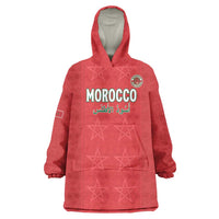 Custom Morocco Football Wearable Blanket Hoodie Dima Maghrib