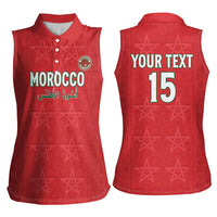 Custom Morocco Football Women Sleeveless Polo Shirt Dima Maghrib