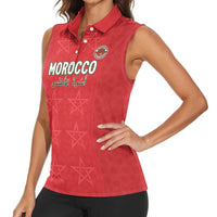 Custom Morocco Football Women Sleeveless Polo Shirt Dima Maghrib