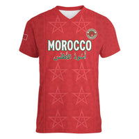 Custom Morocco Football Women V-Neck T-Shirt Dima Maghrib
