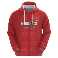 Custom Morocco Football Zip Hoodie Dima Maghrib
