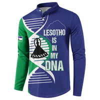 Lesotho Is In My DNA Button Sweatshirt Lesotho Map and Coat Of Arms