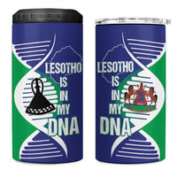 Lesotho Is In My DNA 4 in 1 Can Cooler Tumbler Lesotho Map and Coat Of Arms
