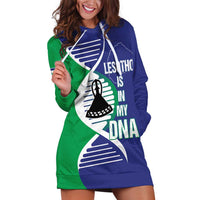 Lesotho Is In My DNA Hoodie Dress Lesotho Map and Coat Of Arms