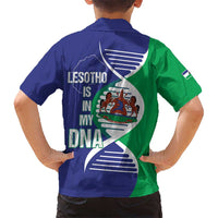 Lesotho Is In My DNA Kid Hawaiian Shirt Lesotho Map and Coat Of Arms