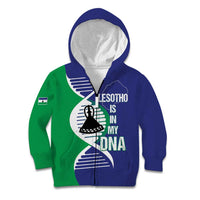 Lesotho Is In My DNA Kid Hoodie Lesotho Map and Coat Of Arms