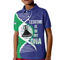 Lesotho Is In My DNA Kid Polo Shirt Lesotho Map and Coat Of Arms