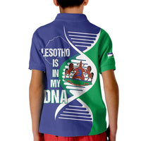 Lesotho Is In My DNA Kid Polo Shirt Lesotho Map and Coat Of Arms