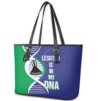 Lesotho Is In My DNA Leather Tote Bag Lesotho Map and Coat Of Arms