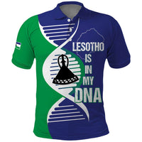 Lesotho Is In My DNA Polo Shirt Lesotho Map and Coat Of Arms