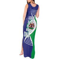 Lesotho Is In My DNA Tank Maxi Dress Lesotho Map and Coat Of Arms