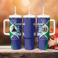 Lesotho Is In My DNA Tumbler With Handle Lesotho Map and Coat Of Arms