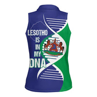 Lesotho Is In My DNA Women Sleeveless Polo Shirt Lesotho Map and Coat Of Arms
