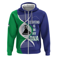 Lesotho Is In My DNA Zip Hoodie Lesotho Map and Coat Of Arms