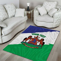 Personalised Lesotho Area Rug Coat Of Arms With Map