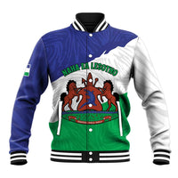 Personalised Lesotho Baseball Jacket Coat Of Arms With Map