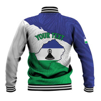 Personalised Lesotho Baseball Jacket Coat Of Arms With Map