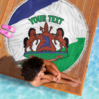 Personalised Lesotho Beach Blanket Coat Of Arms With Map