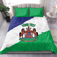 Personalised Lesotho Bedding Set Coat Of Arms With Map