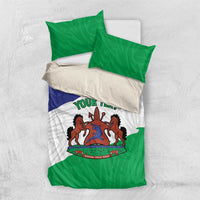 Personalised Lesotho Bedding Set Coat Of Arms With Map