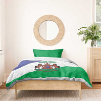 Personalised Lesotho Bedding Set Coat Of Arms With Map