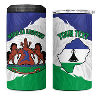 Personalised Lesotho 4 in 1 Can Cooler Tumbler Coat Of Arms With Map
