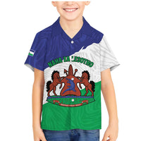 Personalised Lesotho Family Matching Mermaid Dress and Hawaiian Shirt Coat Of Arms With Map